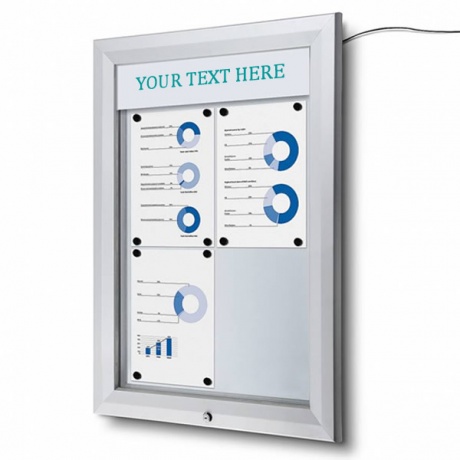 Premium LED Illuminated External Noticeboard with Printable Title Plate | IP56 Rated